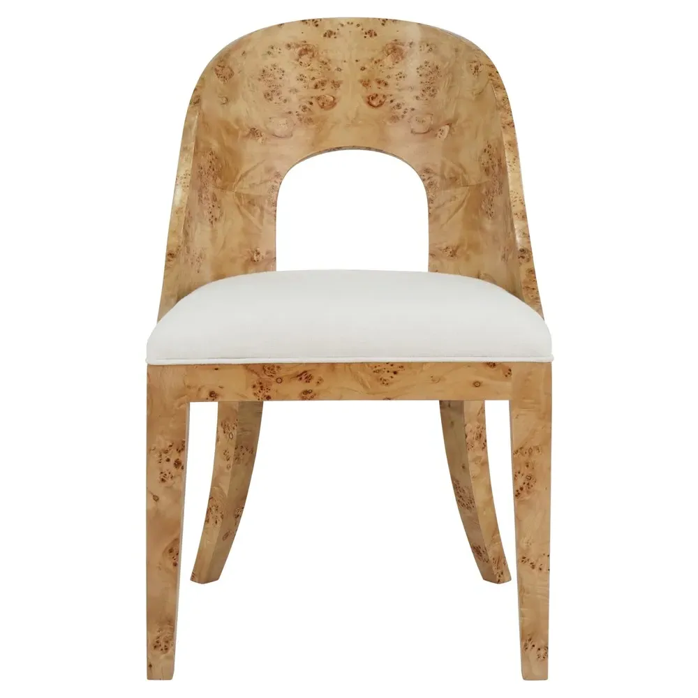 Rafferty Dining Chair - White, Burl Wood image