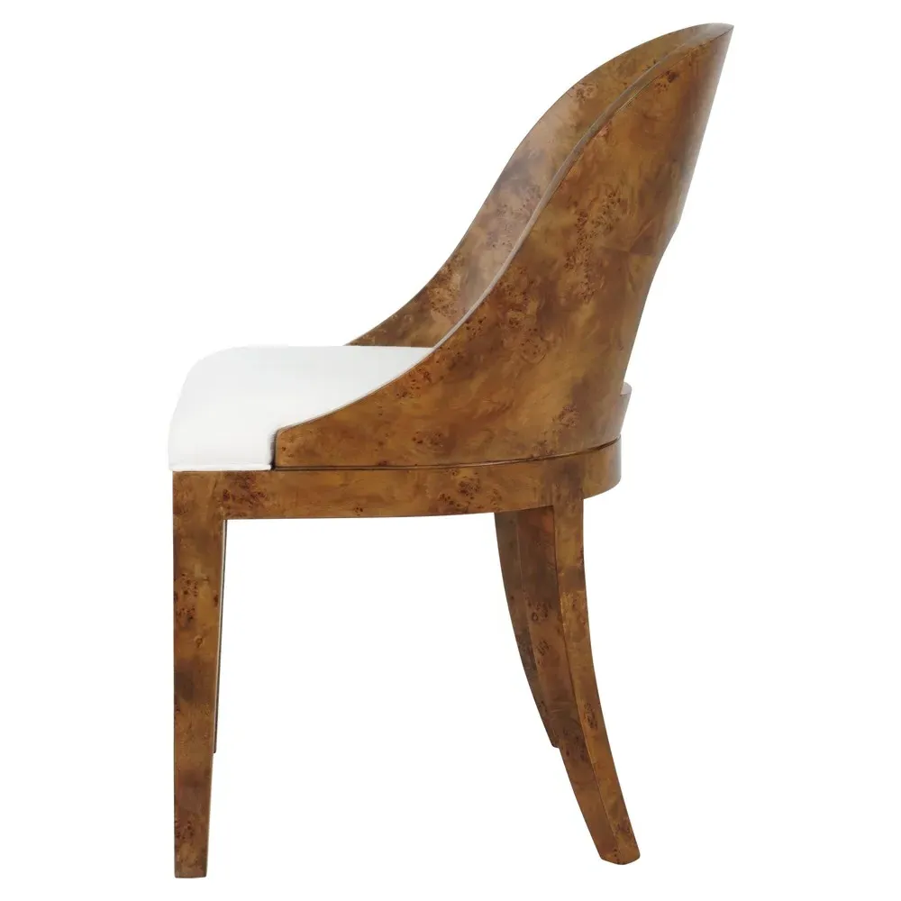 Rafferty Dining Chair - White, Dark Burl Wood