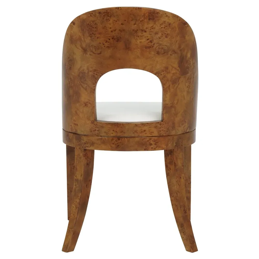 Rafferty Dining Chair - White, Dark Burl Wood