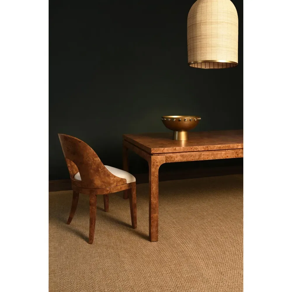 Rafferty Dining Chair - White, Dark Burl Wood