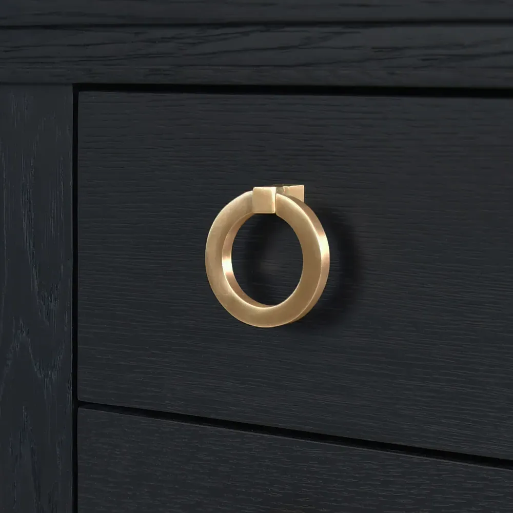 Richmond Woven Cane Console Table - Black Oak