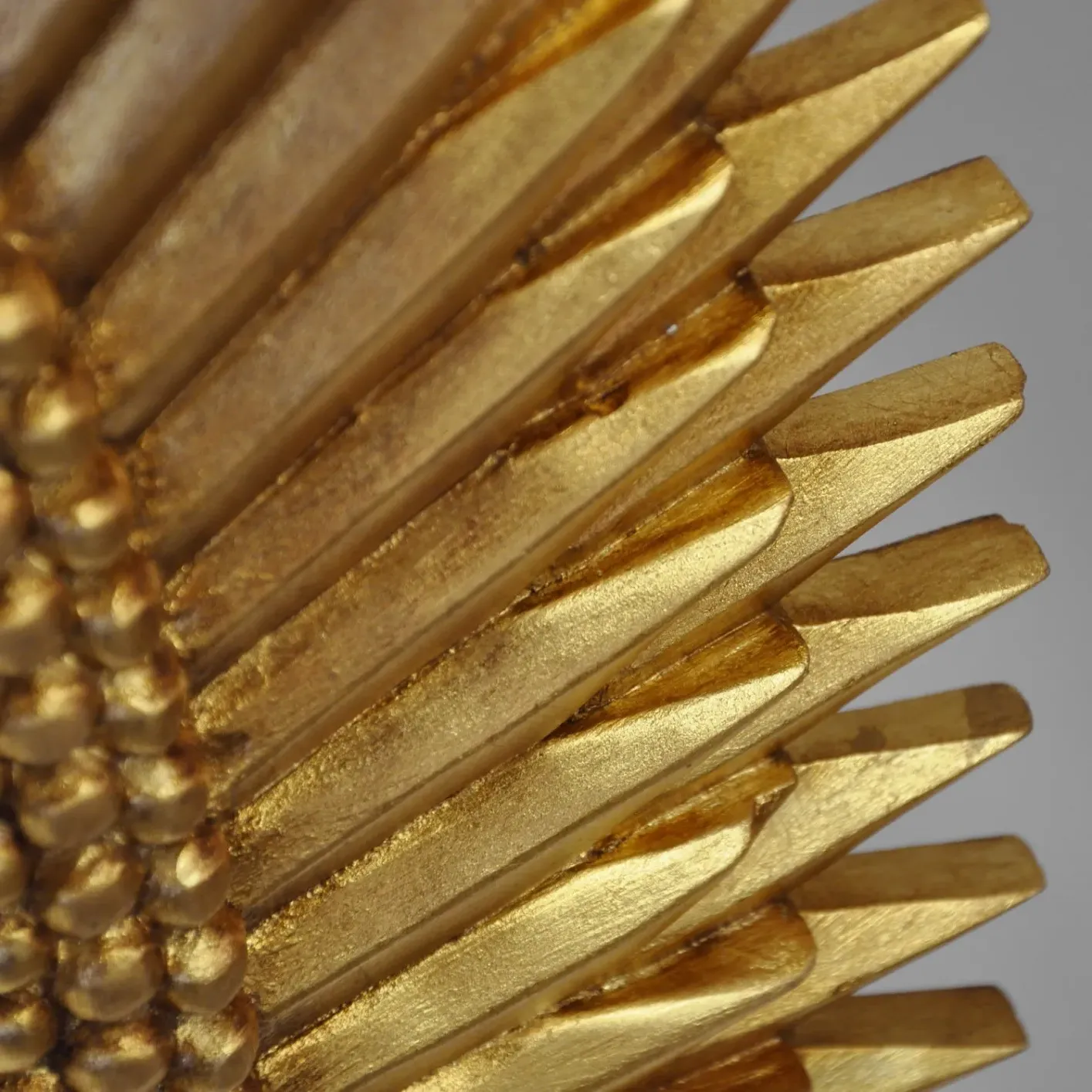 Rita Oval Starburst Wall Mirror - Gold, Wood