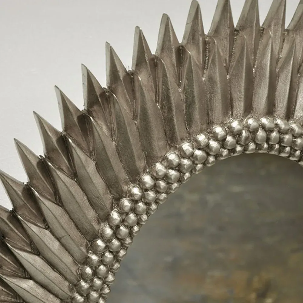 Rita Oval Starburst Wall Mirror - Silver, Wood