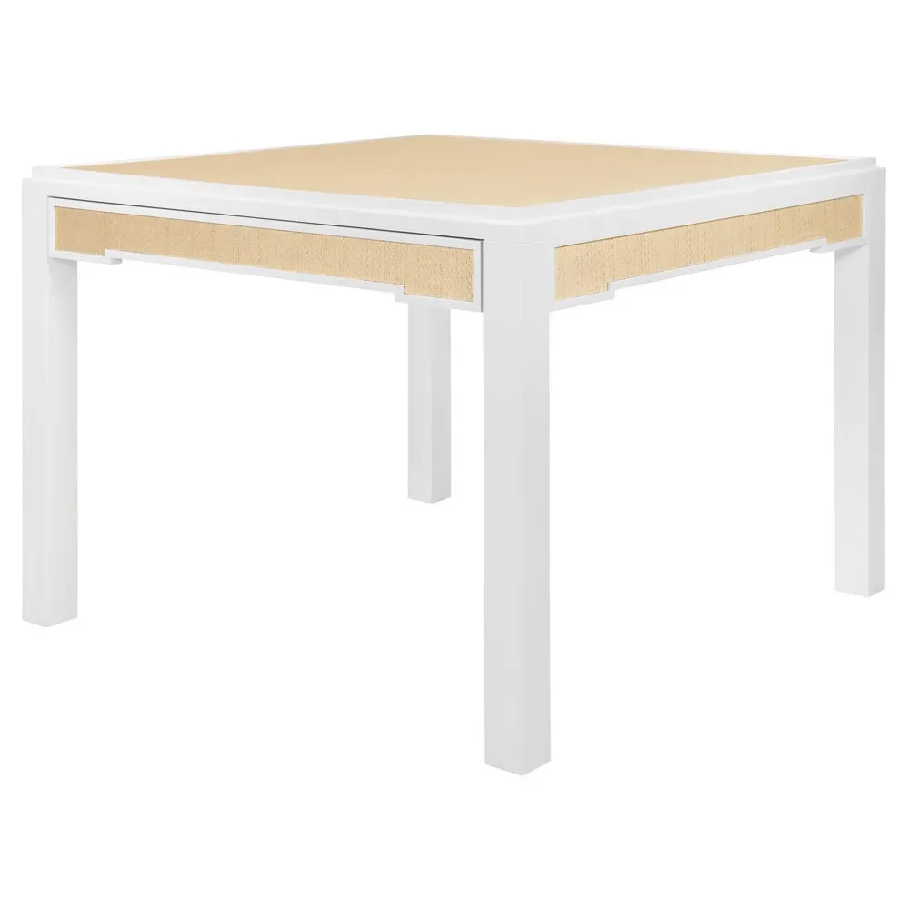 Robin Square Game Table - White, Lacquer Wood
