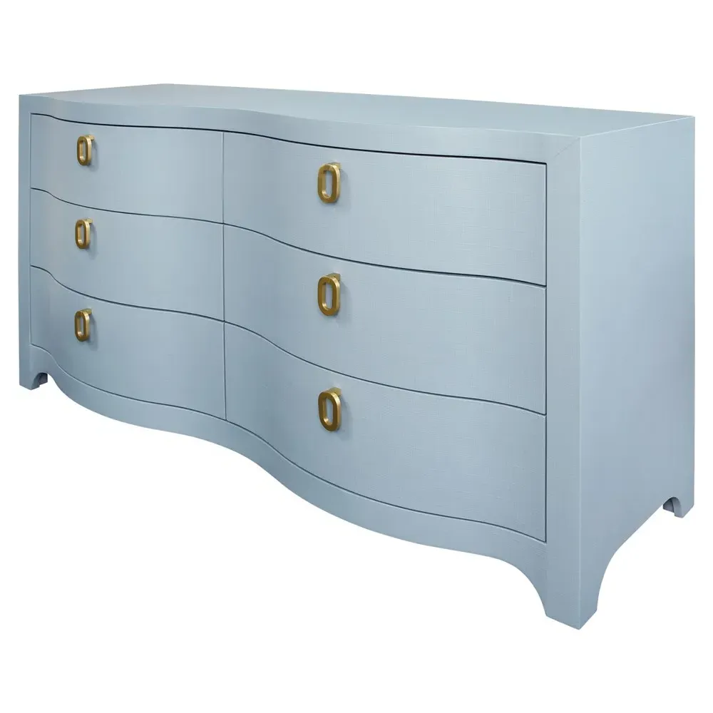 Rosie Double Dresser - Light Blue, Textured Linen