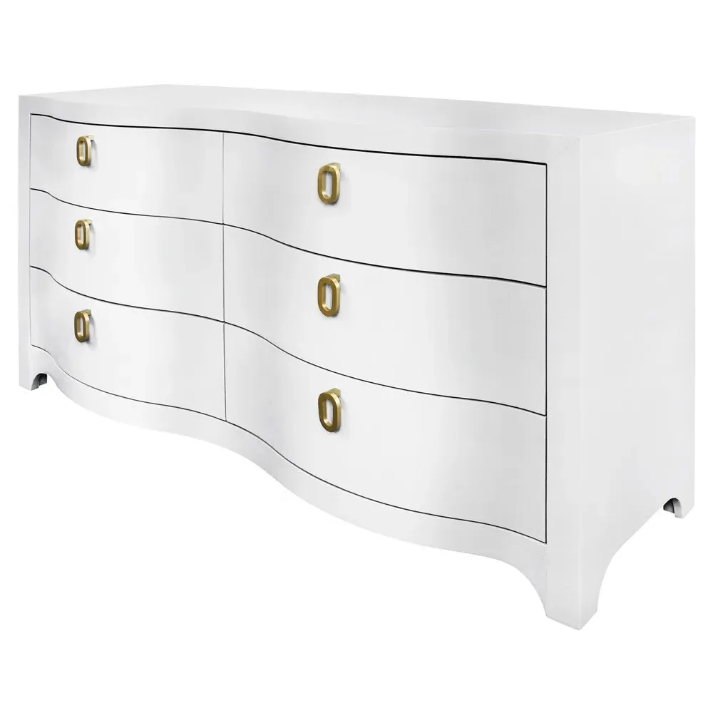 Rosie Double Dresser - White, Textured Linen