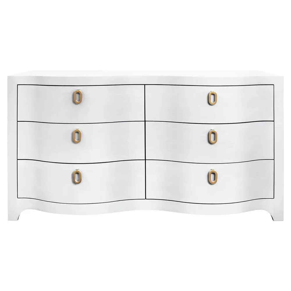 Rosie Double Dresser - White, Textured Linen
