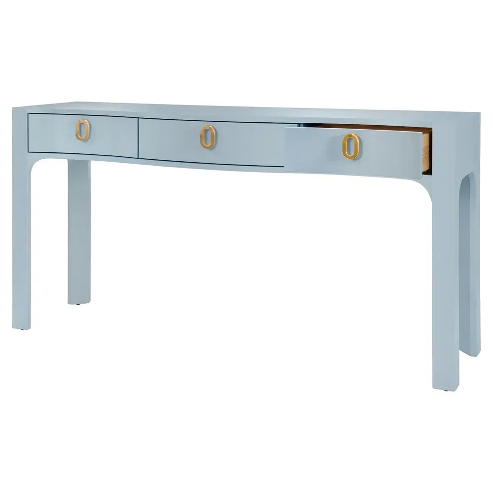 Sabrina Console Table - Light Blue, Textured Linen