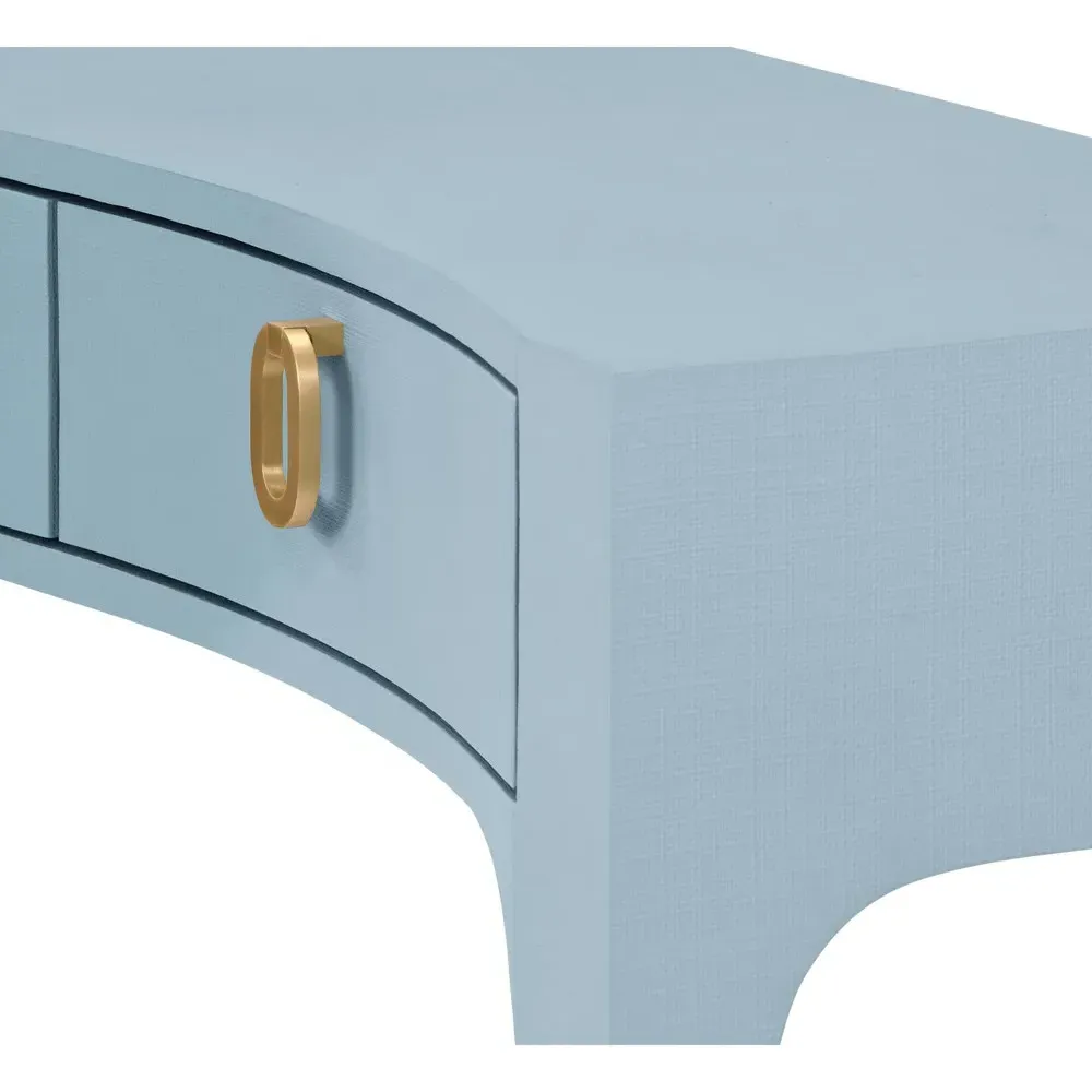Sabrina Console Table - Light Blue, Textured Linen