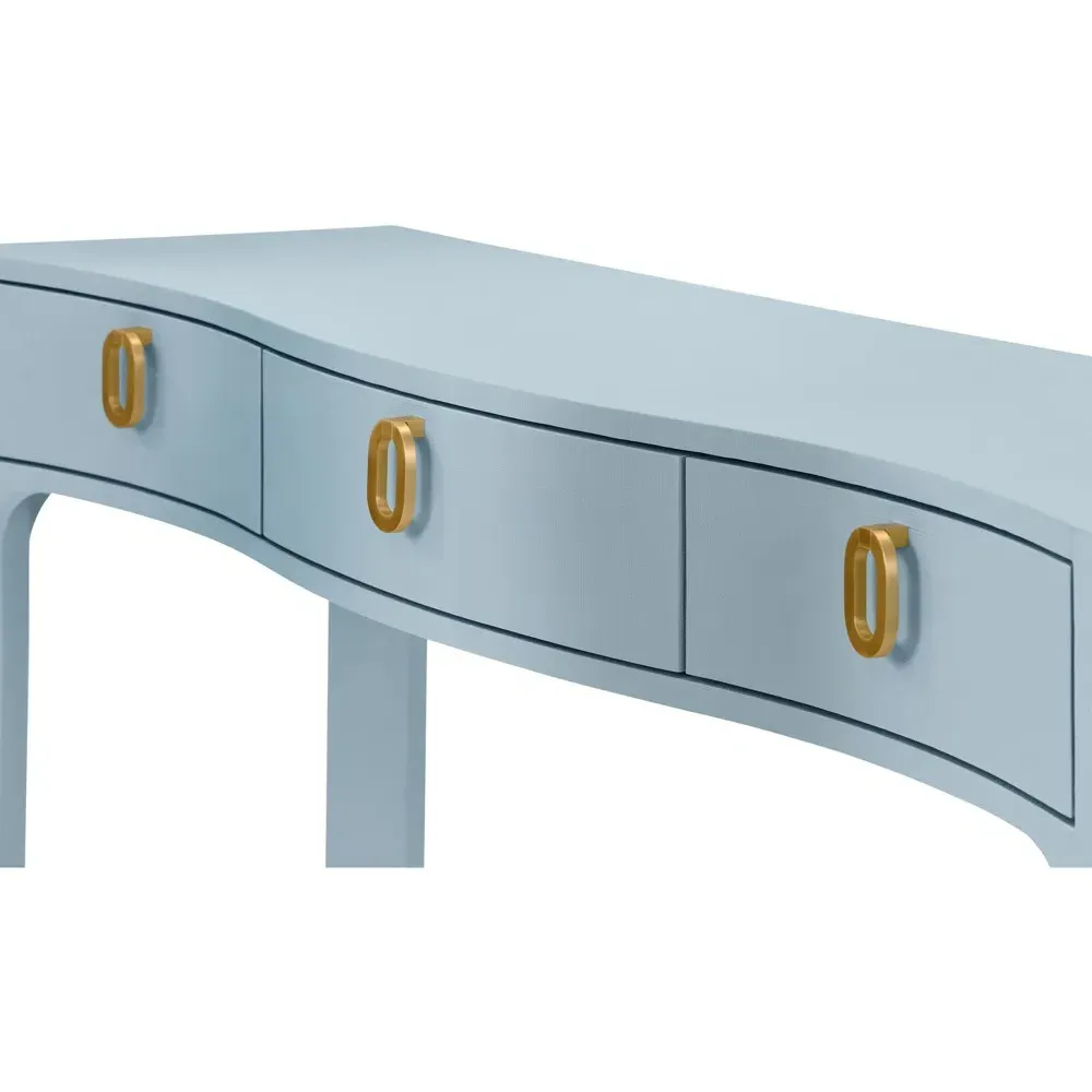 Sabrina Console Table - Light Blue, Textured Linen
