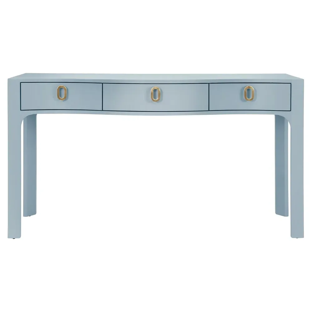 Sabrina Console Table - Light Blue, Textured Linen image