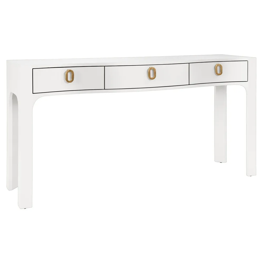 Sabrina Console Table - White, Textured Linen