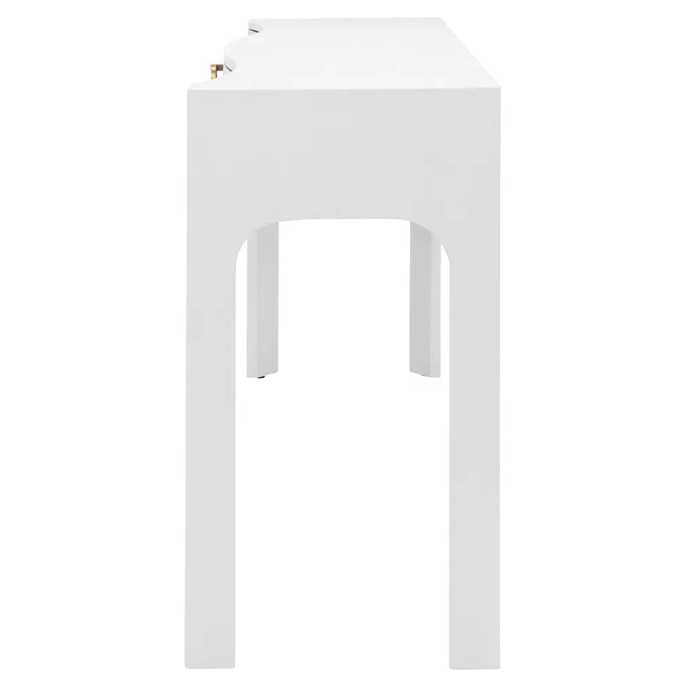 Sabrina Console Table - White, Textured Linen
