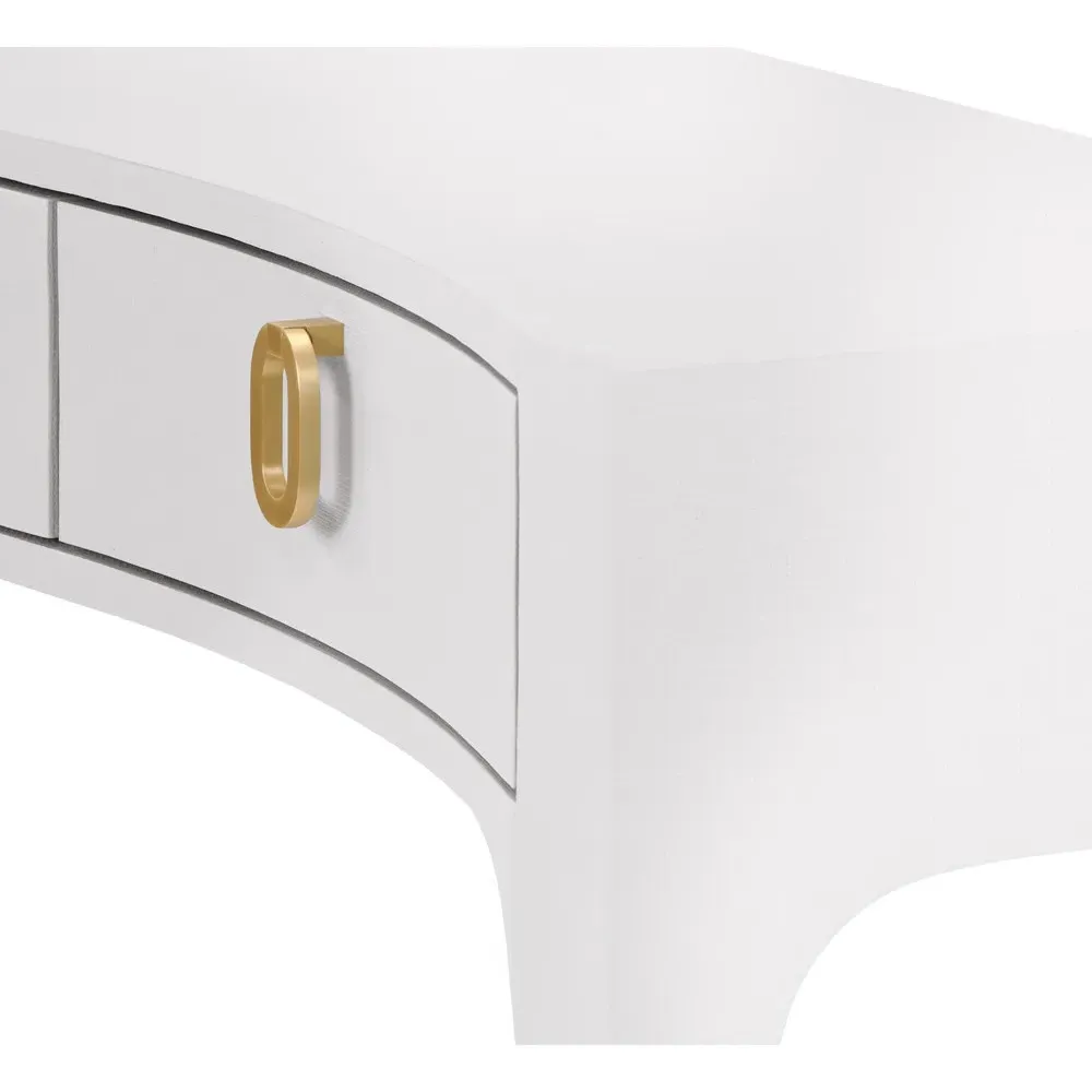 Sabrina Console Table - White, Textured Linen