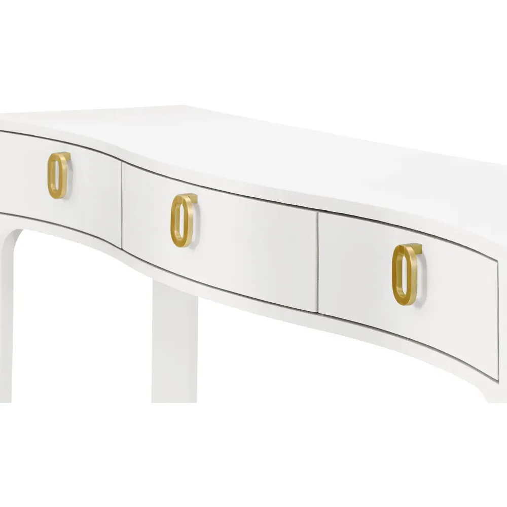 Sabrina Console Table - White, Textured Linen
