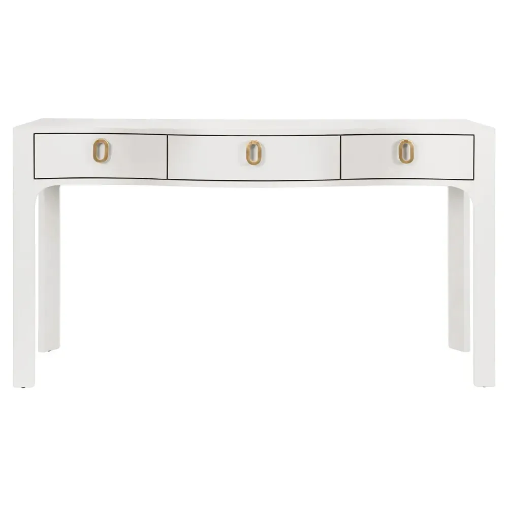 Sabrina Console Table - White, Textured Linen