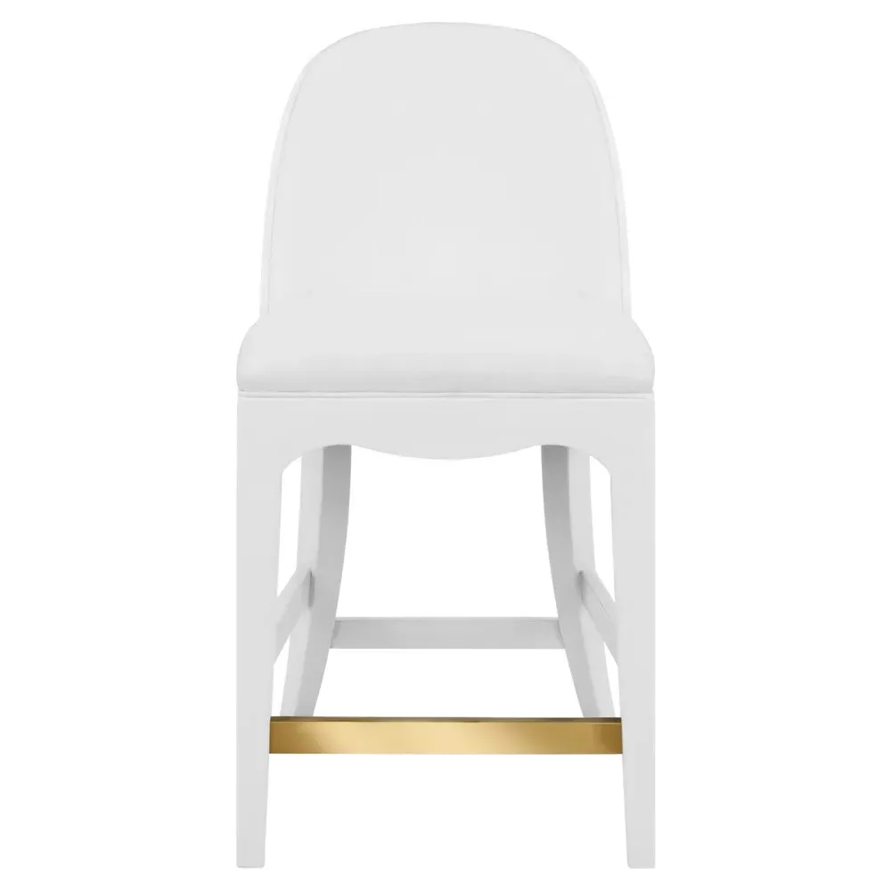 Sadie Counter Stool - White, Textured Linen