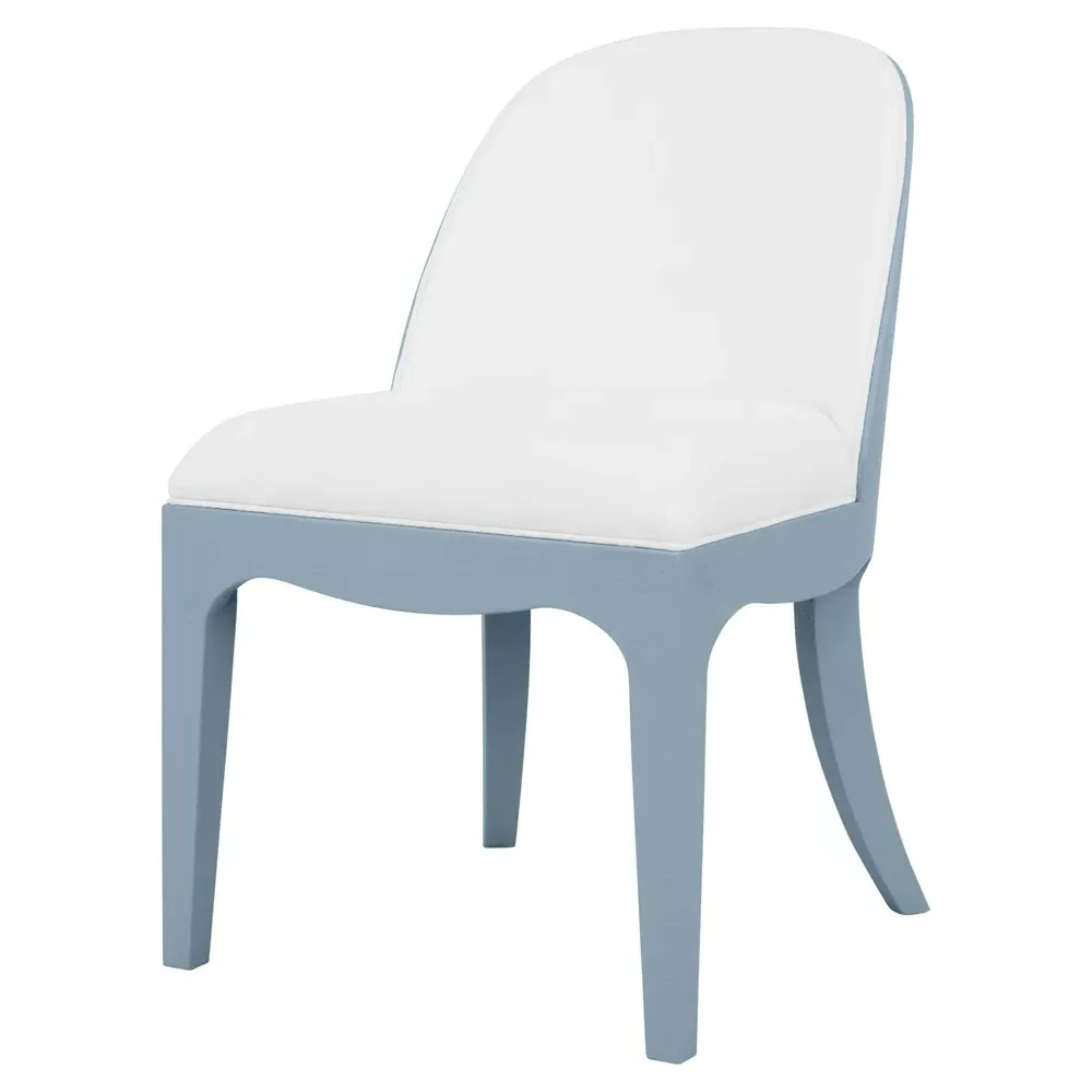 Sadie Dining Chair - Light Blue, Textured Linen
