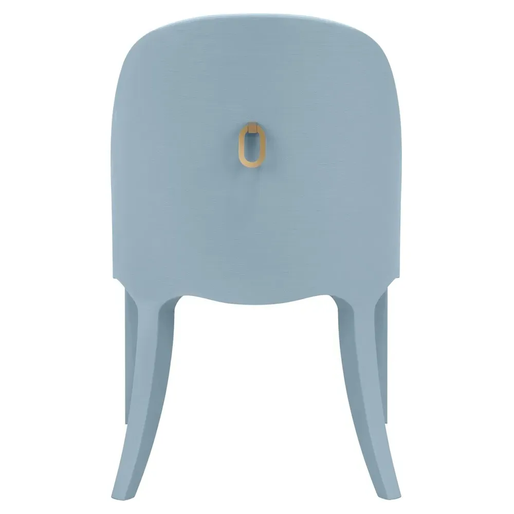 Sadie Dining Chair - Light Blue, Textured Linen