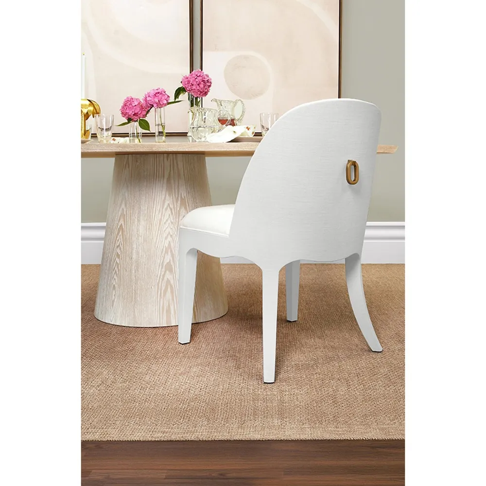 Sadie Dining Chair - White, Textured Linen