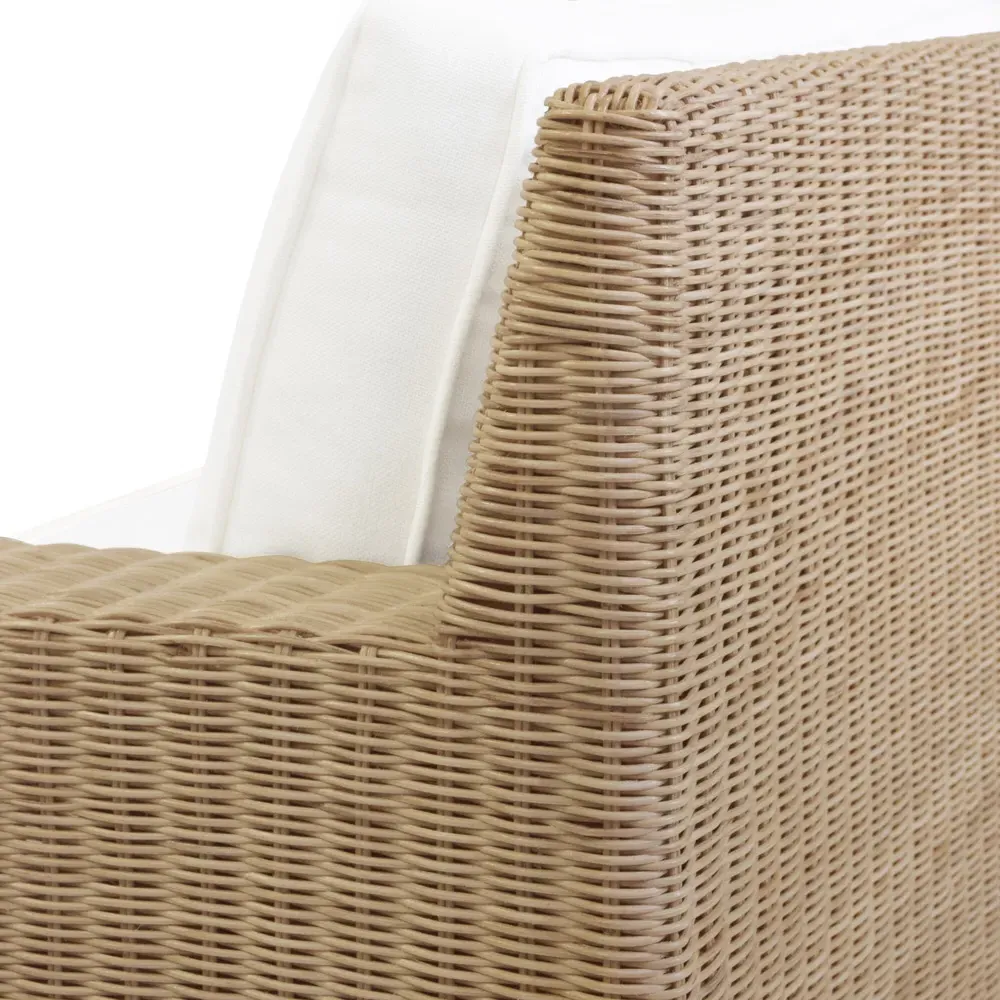 Tenny Woven Rattan Sofa - White, Rattan
