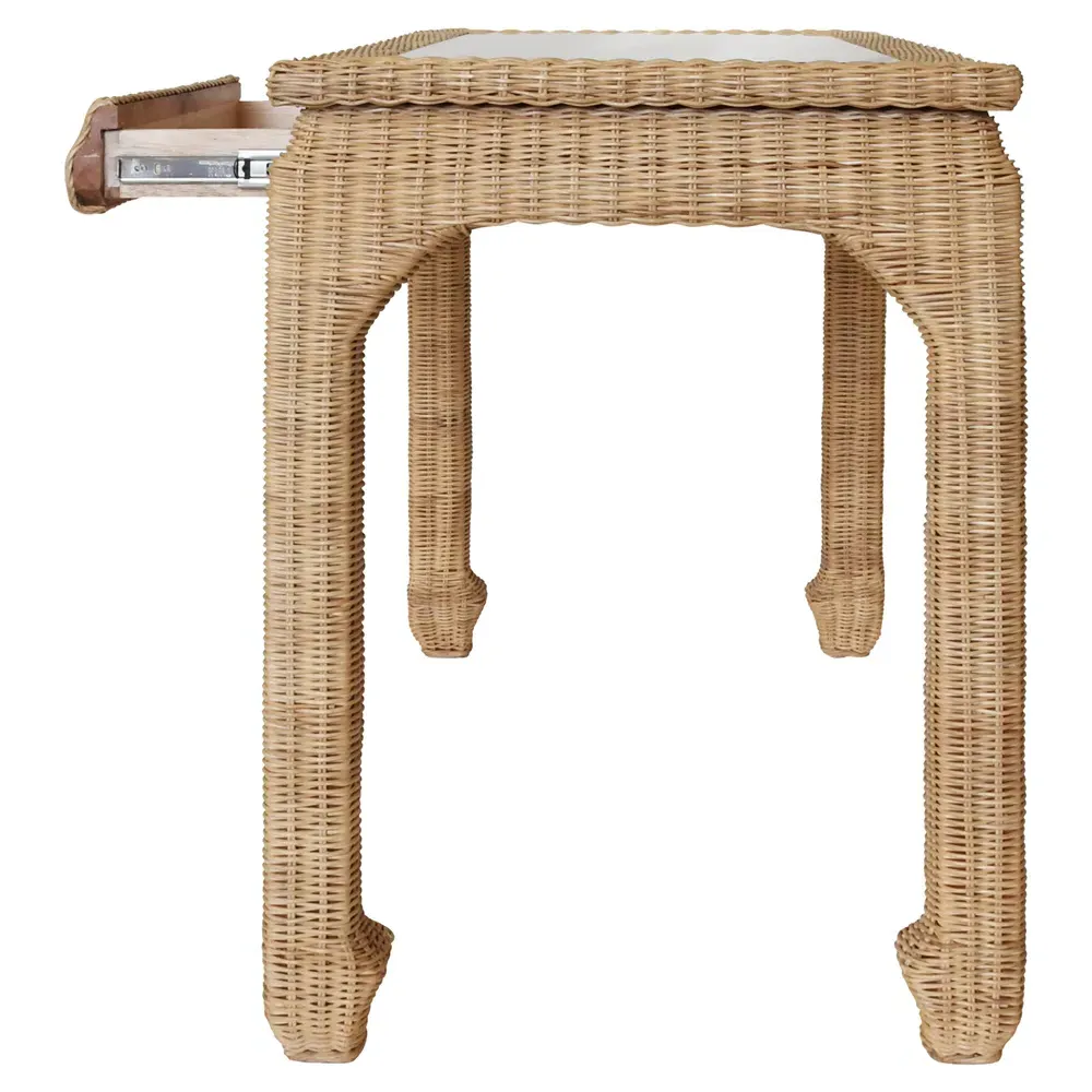 Verra Woven Rattan Desk - Natural