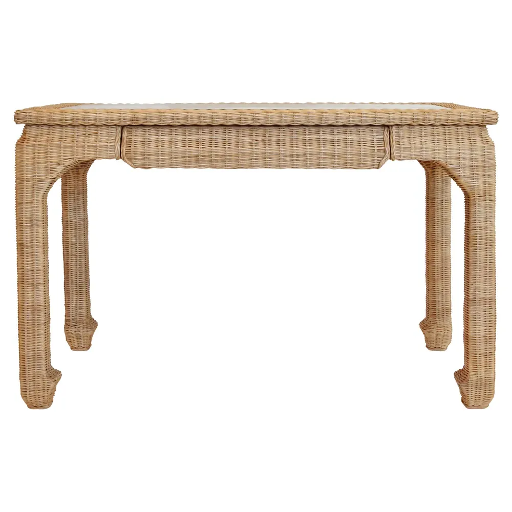 Verra Woven Rattan Desk - Natural image