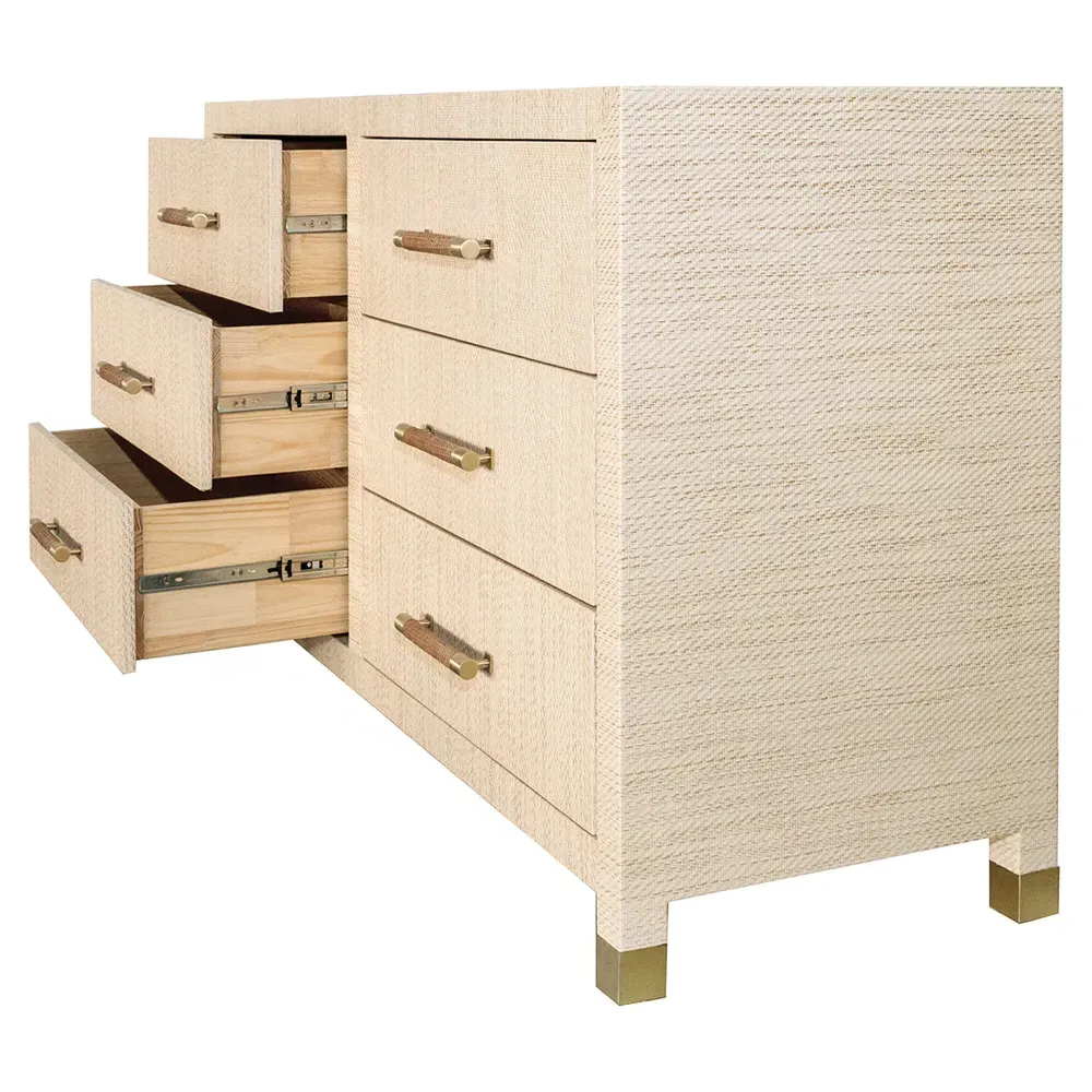Winchester Double Dresser with Rattan Handles - Natural