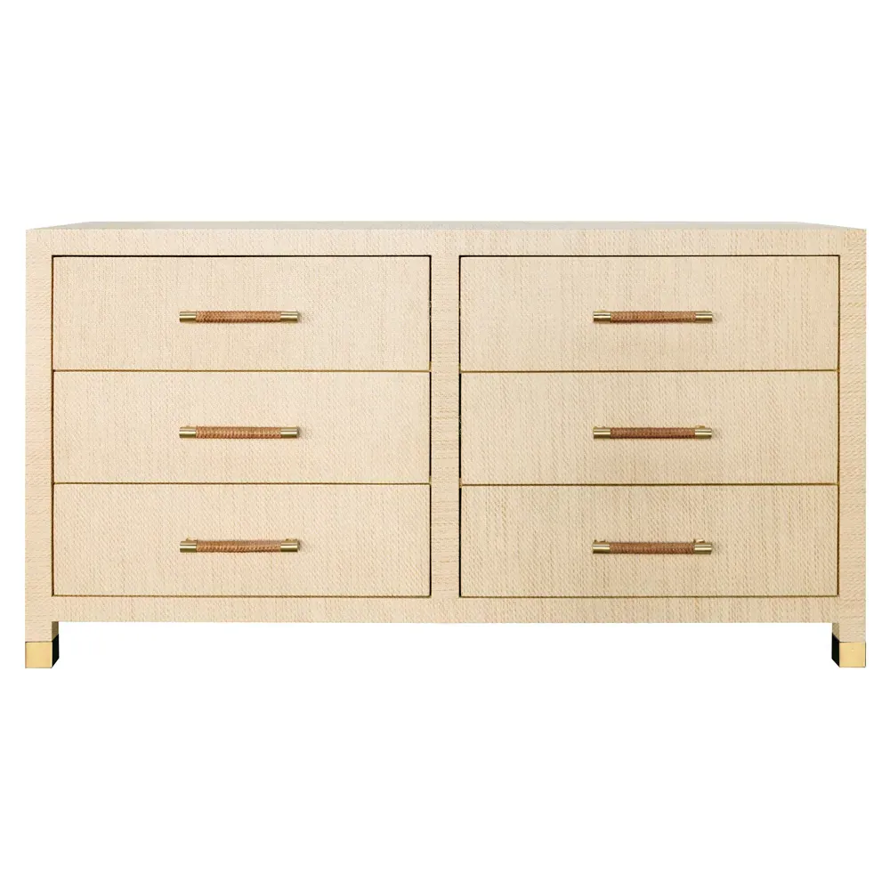 Winchester Double Dresser with Rattan Handles - Natural