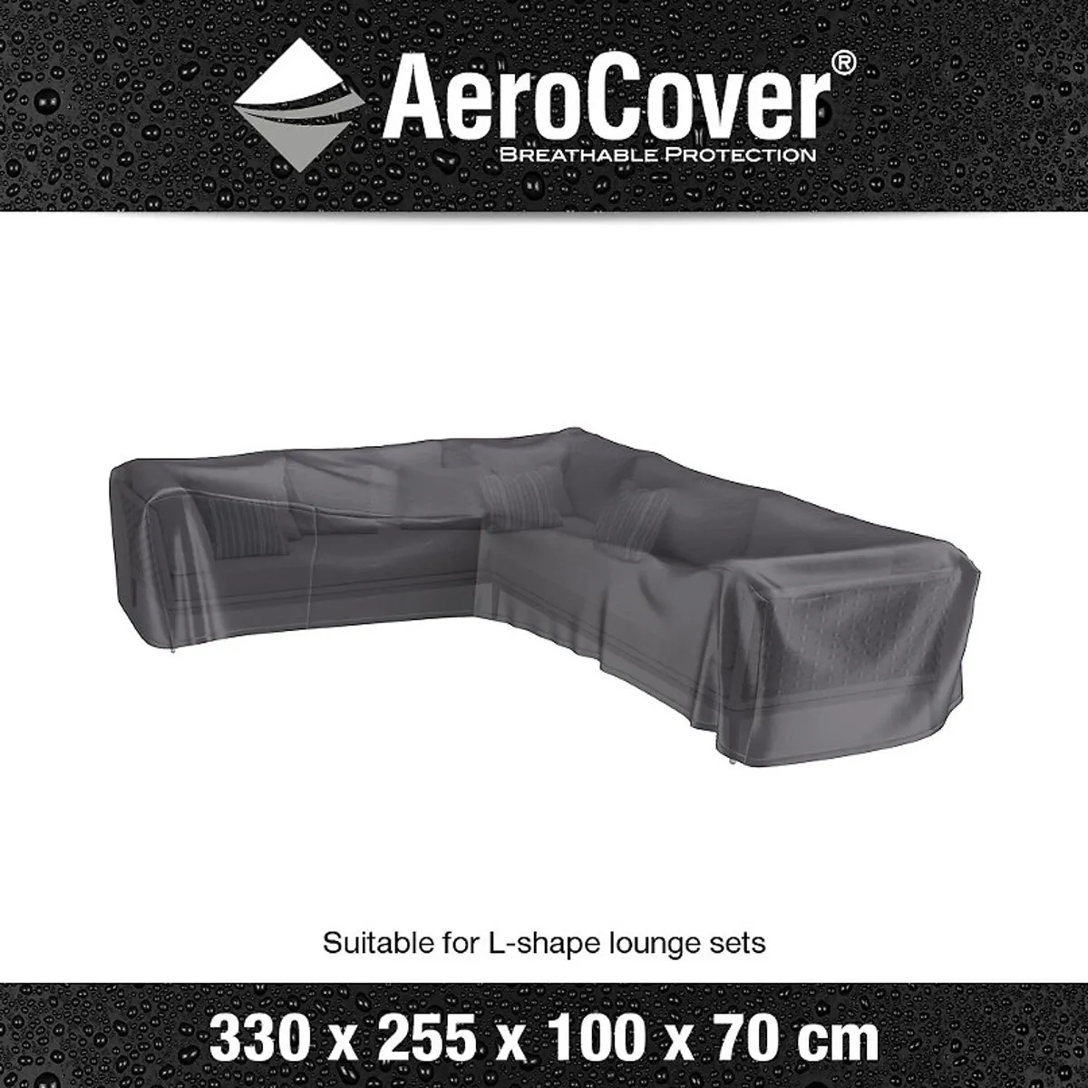 Aerocover Right Hand L-Shape Lounge Set Cover - Grey alternate view
