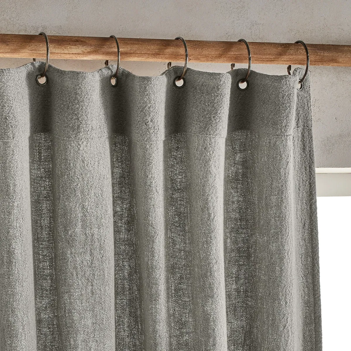 Aaja Curtain with Eyelet Header - Ash Grey, Linen Cotton alternate view