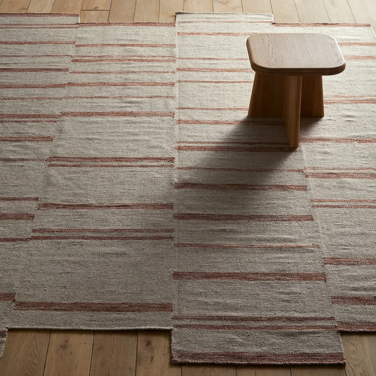 Abriel Hand Woven XL Wool Rug - Natural, Terracotta product