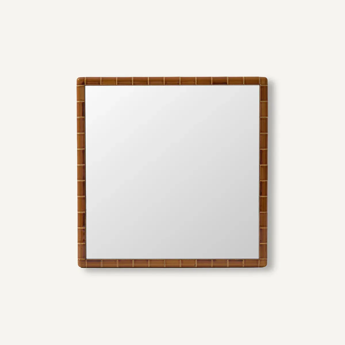 Acacia Glazed Ceramic Square Mirror - Amber Honey product