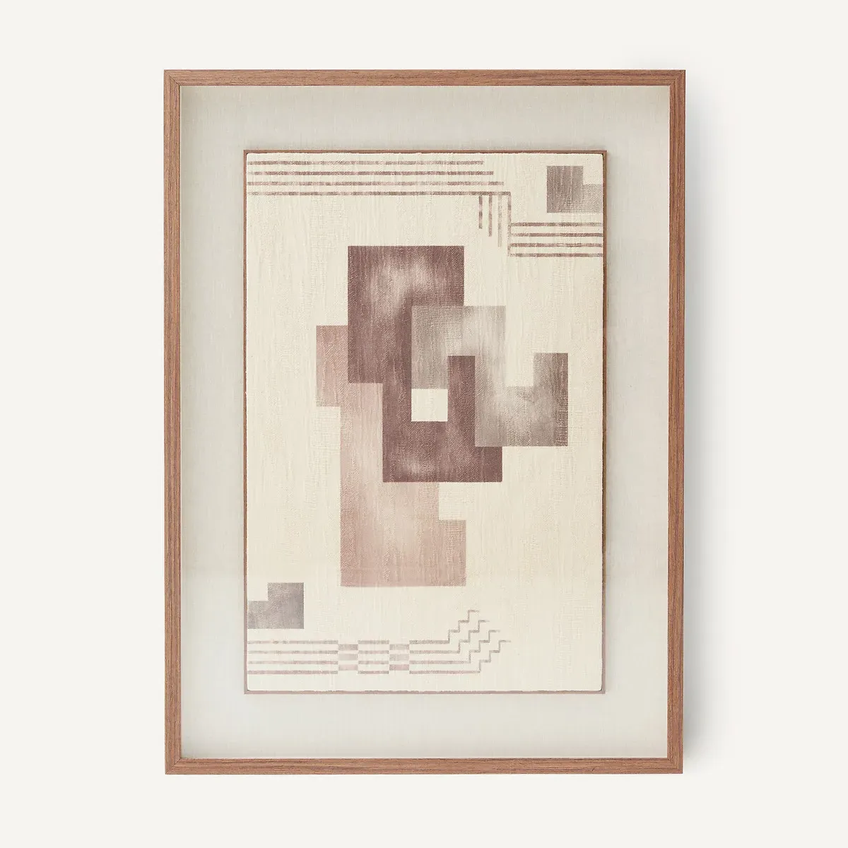 Adriano Geometric Print Canvas Wall Art - Burgundy product