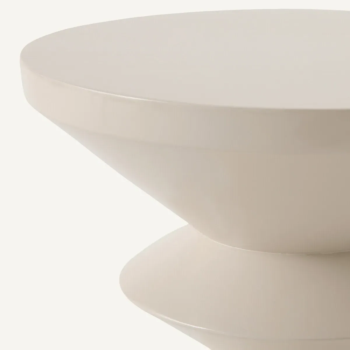 Alban Round Side Table - Sandy Beige, Mango Wood alternate view