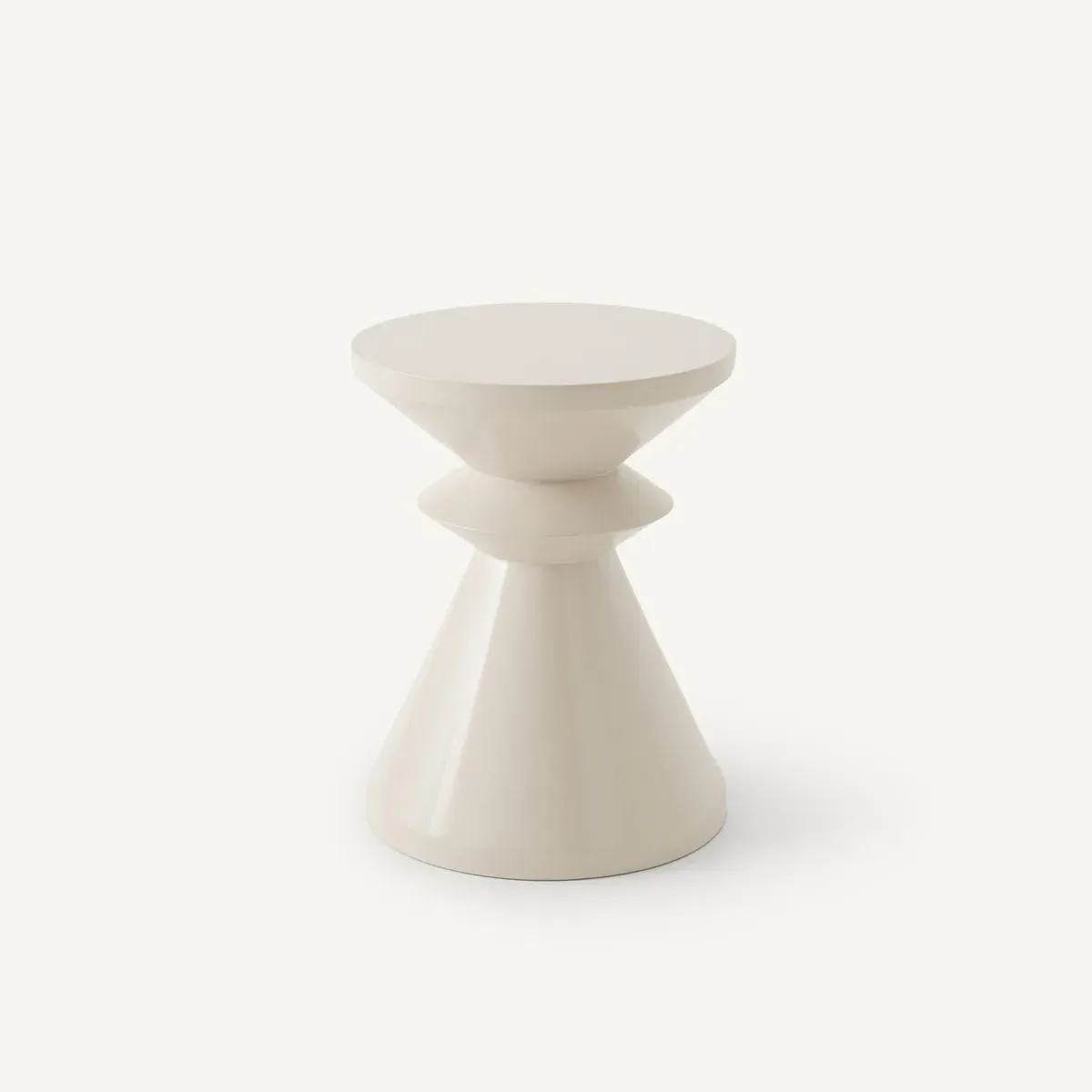 Alban Round Side Table - Sandy Beige, Mango Wood product