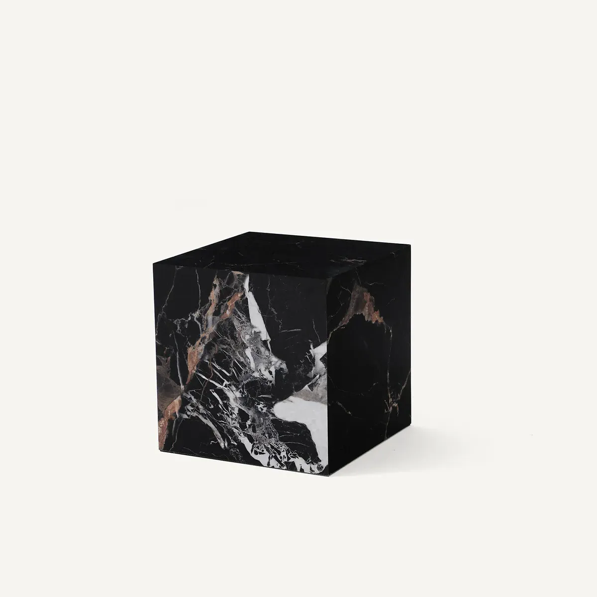 Alcana Marble-Effect Ceramic Side Table - Black, Ceramic product