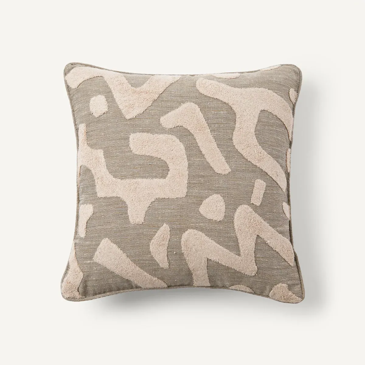 Alecta Embroidered Fleece Cushion Cover - Sand, Polyester product
