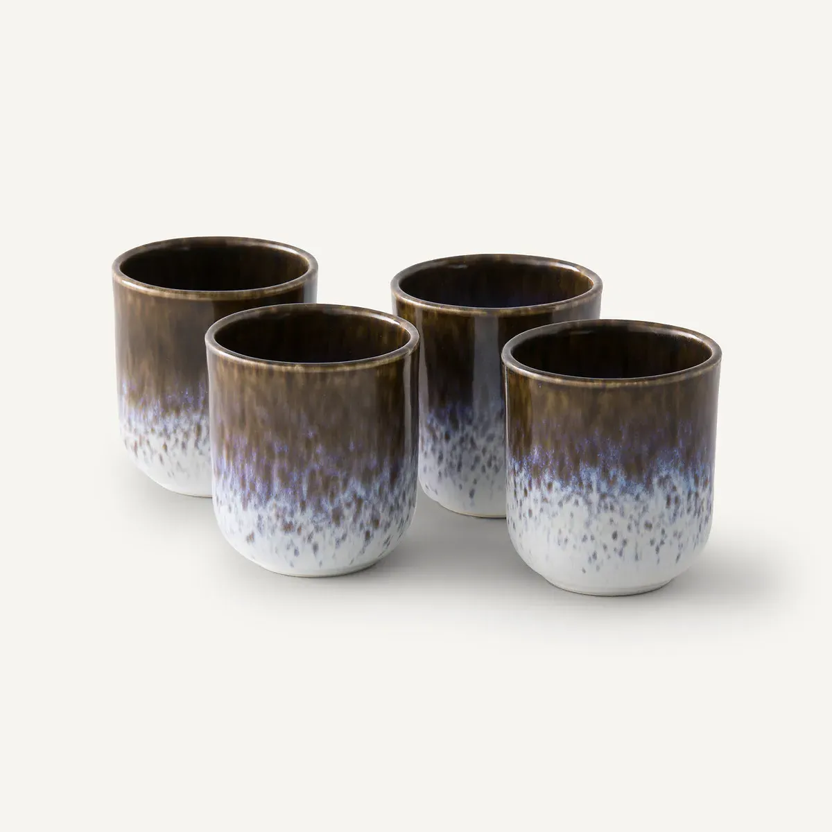 Amadora Enamelled Stoneware Cups Set of 4 - Blue, Brown product