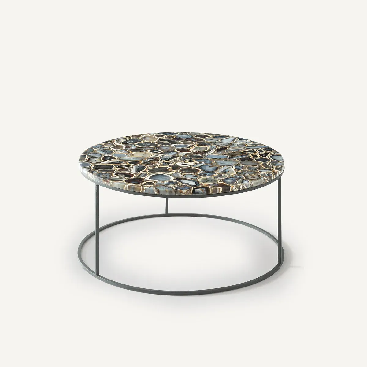 Anaximène Round Coffee Table - Blue, Agate product