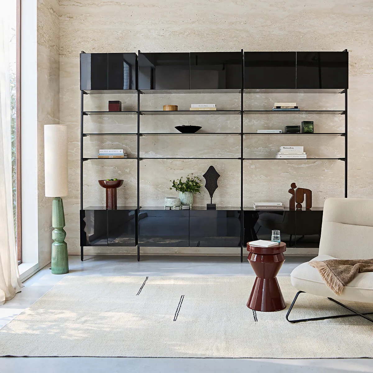 Archivita XL Wall Shelf with Brackets - Darkened Glass alternate view