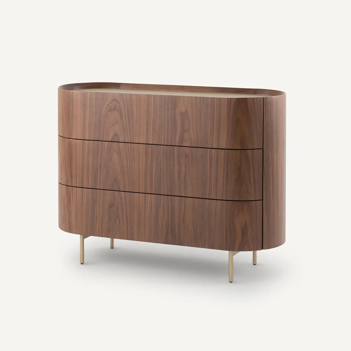 Aslen 3-Drawer Chest of Drawers - Walnut, Leather Veneer product