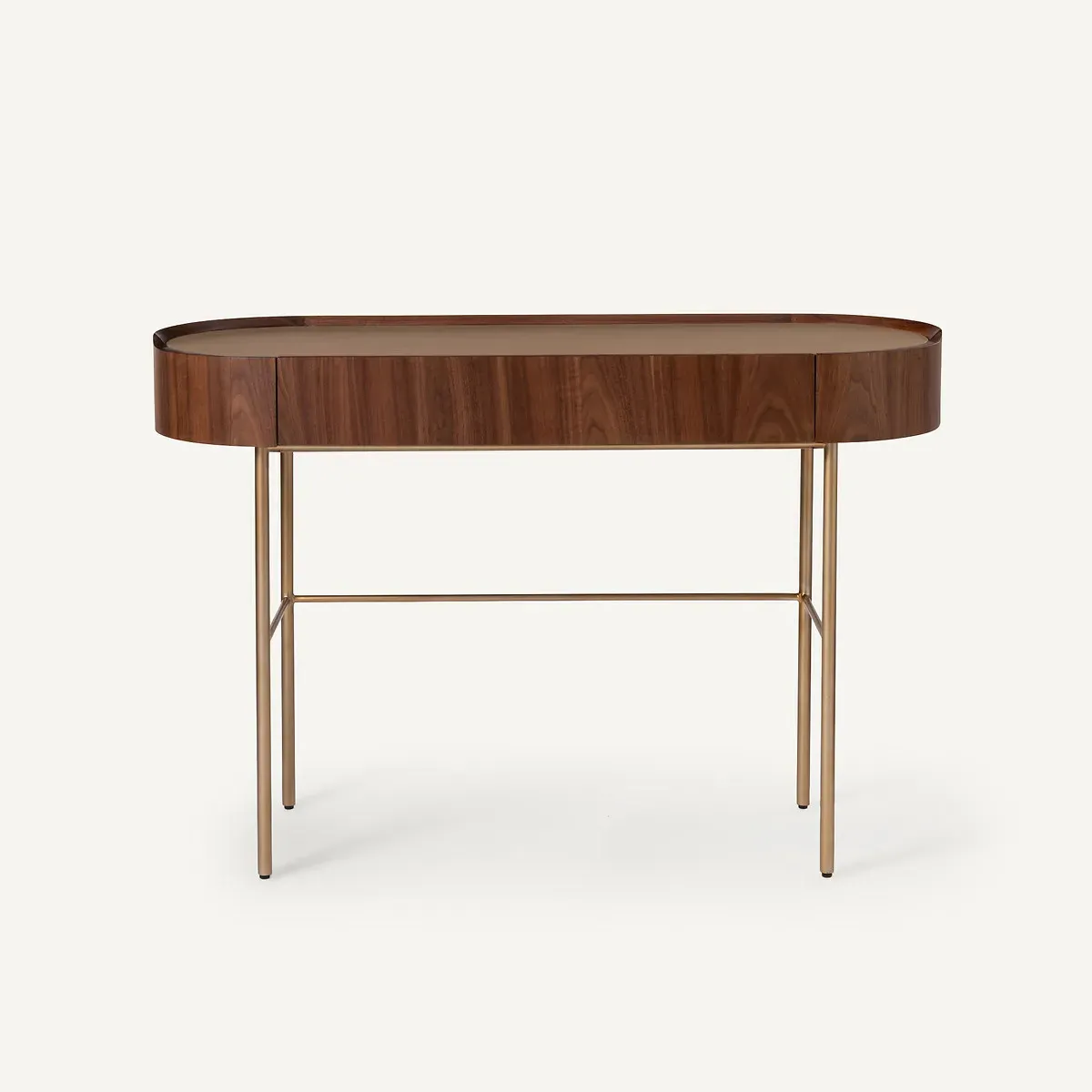 Aslen Console Desk - Walnut, Leather Veneer alternate view