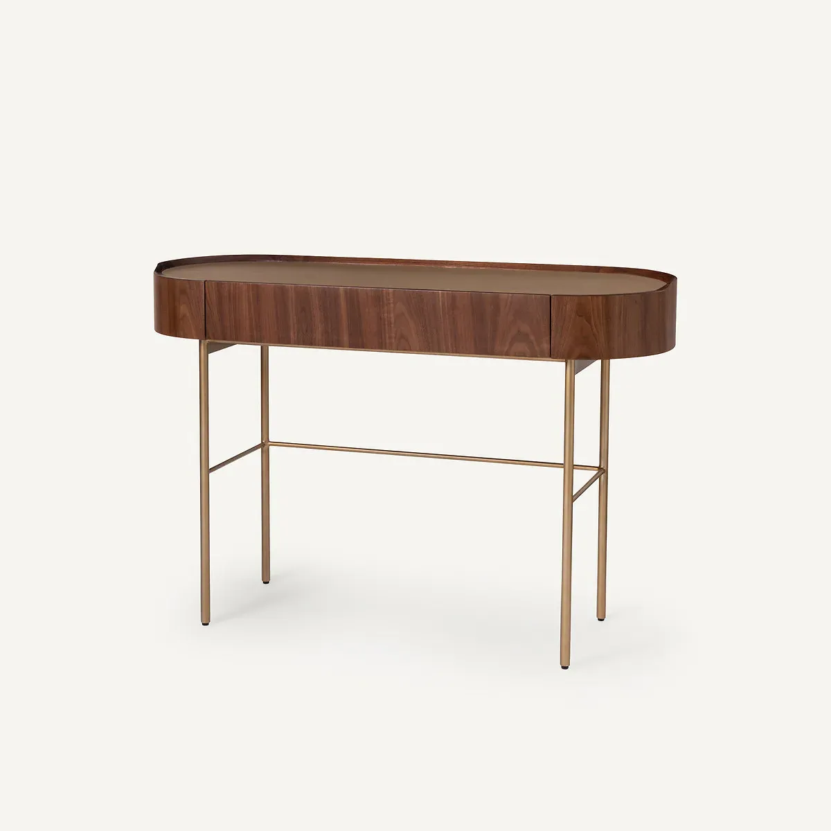 Aslen Console Desk - Walnut, Leather Veneer product