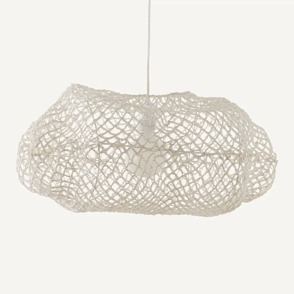 Azéria Small Cloud Pendant Lightshade - White, Woven Paper product