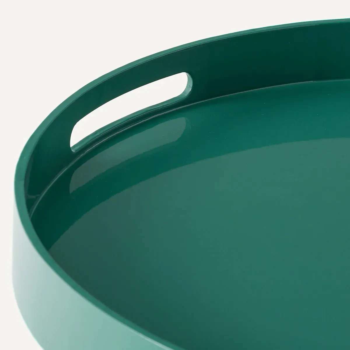 Barniz Round Tray - Green, Lacquered MDF alternate view