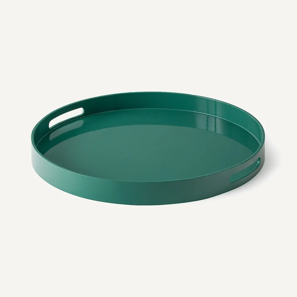 Barniz Round Tray - Green, Lacquered MDF product