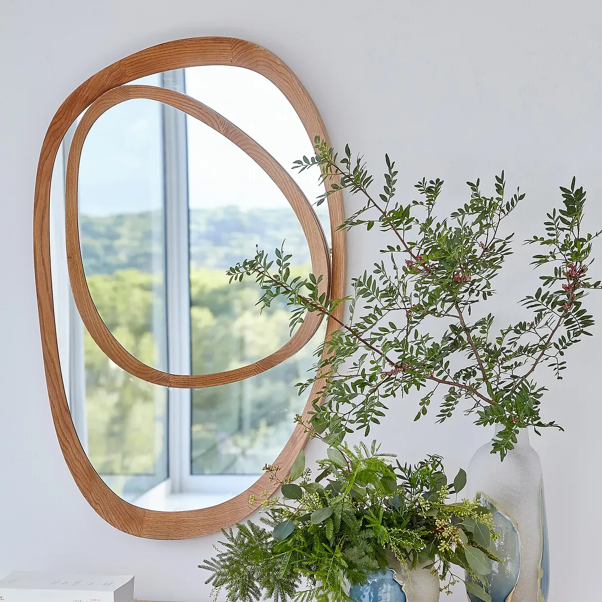 Belize Asymmetric Mirror - Natural, Oak alternate view