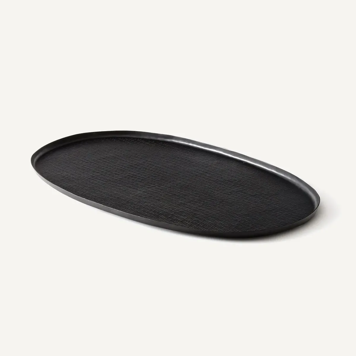 Besar Oval XXL Serving Tray - Black, Hammered Metal product