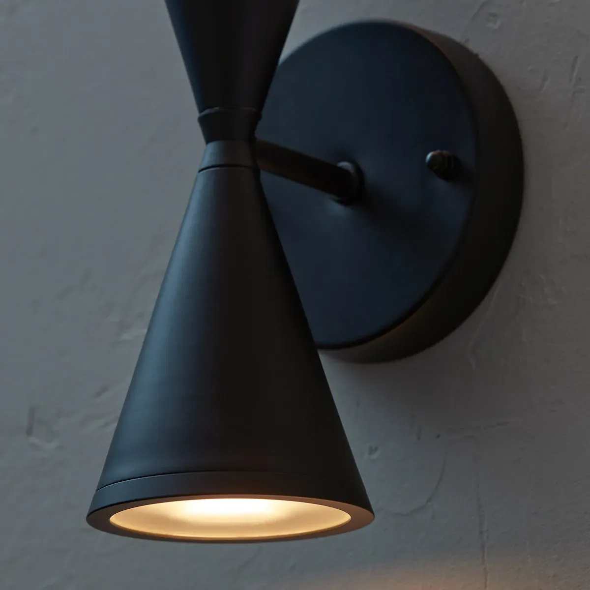 Bisbille Double Outdoor Wall Light - Black, Metal alternate view